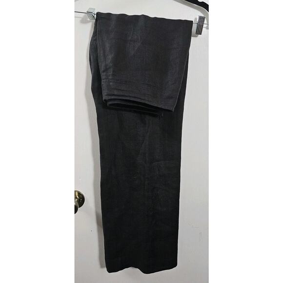 Talbots Signature Black Irish Linen High Rise Wide Leg Pants Size 8 Minimalist - Picture 6 of 6